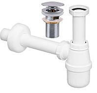 Сифон для раковини VIEGA 1 1/4 "х1 1/4" + Донний клапан Globus Lux CLICK CLACK HG15-03A
