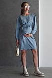 Бавовняна сукня для вагітних і годуючих мам синя із секретом для годування, 5497763-СН, фото 5