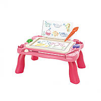 Ігровий столик 669-27-28A 2в1 малювання й конструювання (Рожевий)