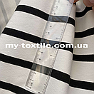 Двонитка Туреччина бавовна принт смуги Чорний на білому, фото 3