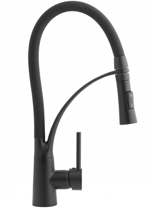 Змішувач для кухні YOKA ZEFIR BLACK чорний, фото 1