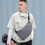 Чоловіча сумка крос боді Mark Ryden Halfmoon MR2206 водонепроникна (Сірий), фото 3