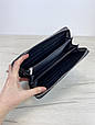 Шкіряний гаманець на блискавці фактура Плетіння С101-КТ-10250 Чорний, фото 3
