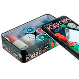 Набір фішок для покеру, 100шт фішки з номіналом у метал коробці, фото 2