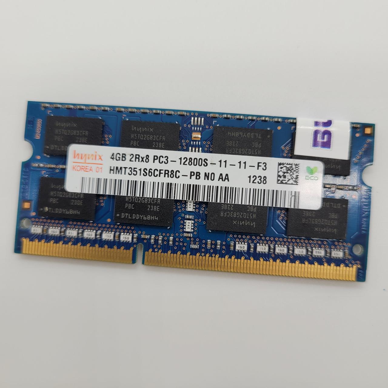 Оперативна пам'ять для ноутбука Hynix SODIMM DDR3 4Gb 1600MHz 12800s CL11 (HMT351S6CFR8C-PB N0 AA) Б/В
