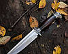 Мисливський ніж з дерев'яною ручкою і чохлом 26 см, фото 2