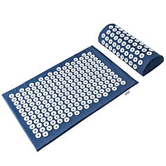 Акупунктурний масажний килимок синій з подушкою AM80B