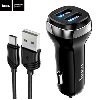 Зарядний пристрій Hoco 2xUSB 2.4A + кабель USB - Type-C Z40