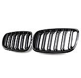 Решітки радіатора BMW X5 E70 X6 E71 M Performance чорні глянцеві двореберні ніздрі БМВ, фото 2