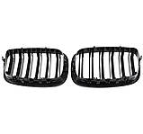 Решітки радіатора BMW X5 E70 X6 E71 M Performance чорні глянцеві двореберні ніздрі БМВ, фото 4
