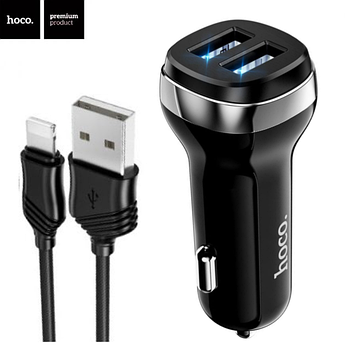 Зарядний пристрій Hoco 2xUSB 2.4A з кабелем USB - Lightning Z40