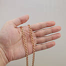 Позолочений срібний ланцюжок чоловічий товстий. Позолота 585 ланцюжок срібло 925. Ширина 7 мм 65 см, фото 3