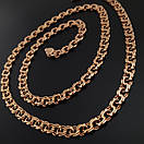 Позолочений срібний ланцюжок чоловічий товстий. Позолота 585 ланцюжка срібло 925. Ширина 7 мм 50 см, фото 6