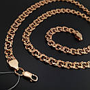 Позолочений срібний ланцюжок чоловічий товстий. Позолота 585 ланцюжка срібло 925. Ширина 7 мм 50 см, фото 9