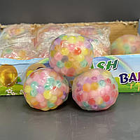 Іграшка антистрес з орбізами "Мяч кольоровий", мікс, Игрушка антистресс "Мяч" липка
