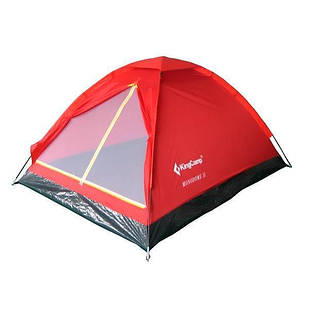 Палатка трехместная KingCamp Monodome 3 KT3016, красная