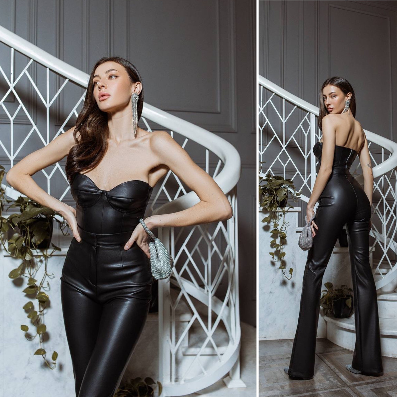 Корсетний топ з екошкіри Люкс чорний (різні кольори) XS S M L