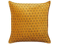 Декоративная велюровая подушка с рисунком солнца 45 х 45 см желтая РАПИС