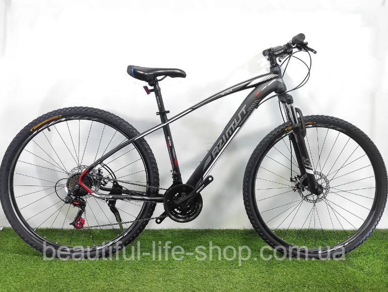 Бюджетний гірський велосипед Azimut Nevada 29" рама 17" обладнання Shimano механічні дискові гальма