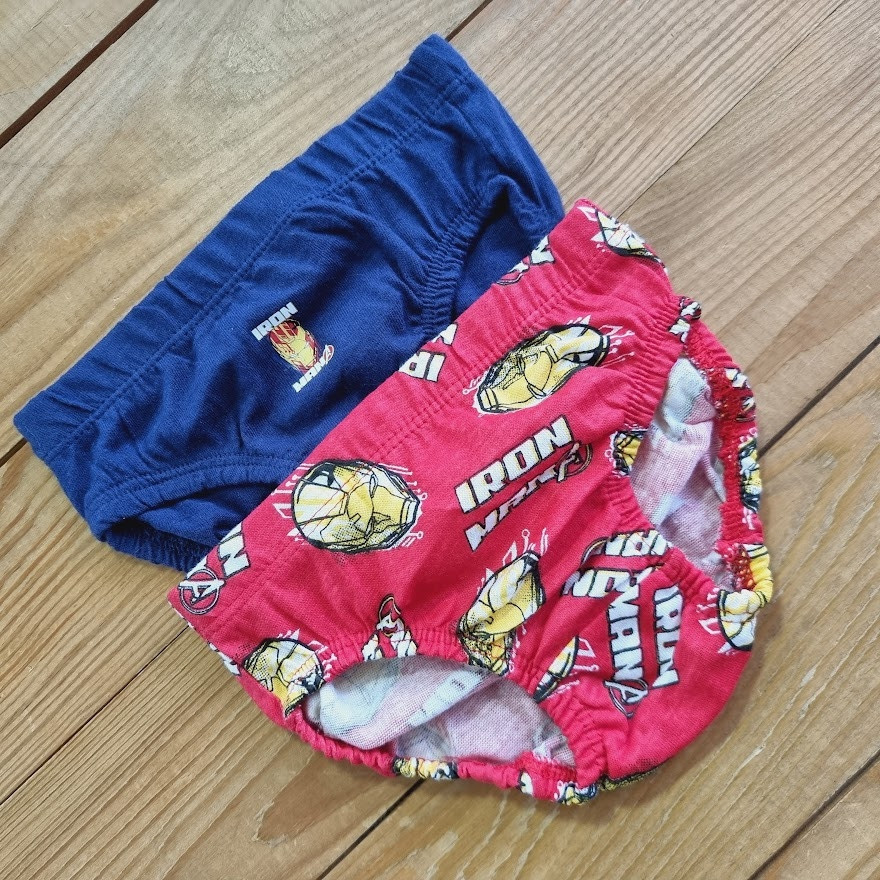 Комплект трусів для хлопчика "IRON MAN" з 2 штук, зріст 92 (1,5-2 роки), колір червоний, синій