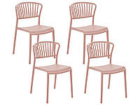 Набор из 4 розовых обеденных стульев GELA