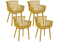 Набор из 4 обеденных стульев желтый PESARO