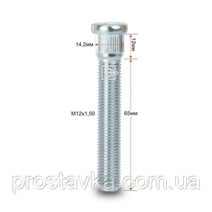 Шпилька забив. CRP142A65 M12X1,50 довжина різання.частинок 65 мм Цинк, фото 1