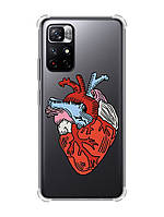 Чехол с утолщёнными углами для Xiaomi Redmi Note 11 5G :: Сердце анатомическое (принт 250)