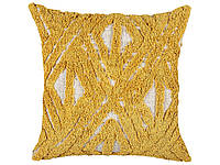 Хлопковая декоративная подушка с геометрическим рисунком 45 x 45 см желтая ALCEA