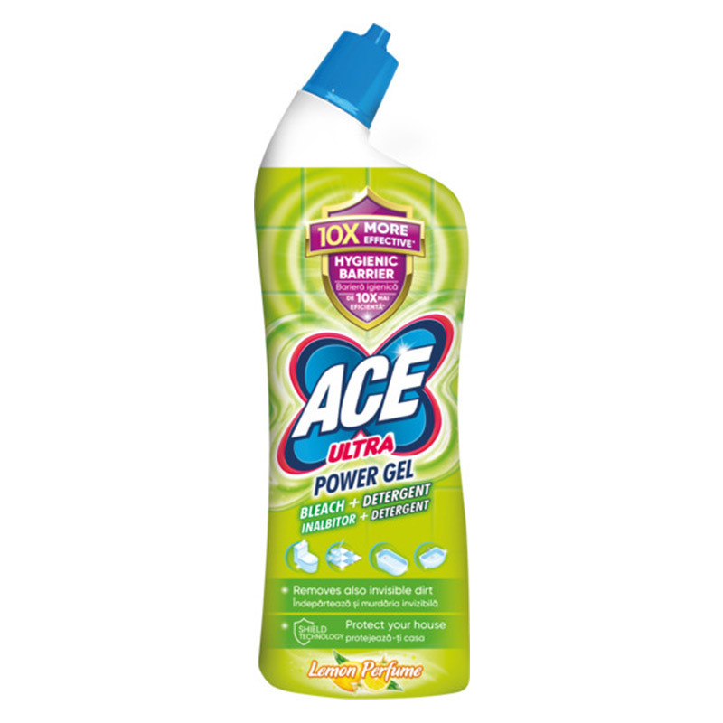Гель рідкий відбілювач для ванної кімнати ACE Ultra Power Gel Lemon
