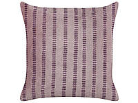 Смугаста декоративна оксамитова подушка 45 х 45 см рожева AGAPANTHUS