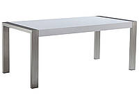 Обеденный стол 180 х 90 см бело-серебристый ARCTIC I