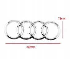 Емблема задня AUDI (Ауді) 203мм A4 (B9), A5 (F5), A6 (C8), A7 (C8), Q2 (GA), Q3 (F3),Q5 (FY), Q8 - Хром, фото 3