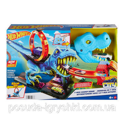 Ігровий набір "Полювання Ті-Рекса" Hot Wheels HKX42 ОРИГІНАЛ, фото 1