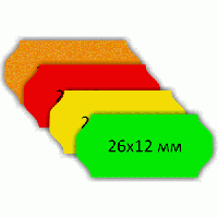 Етикет стрічка 26х12/1000 фігурна Printex колір Лимонний