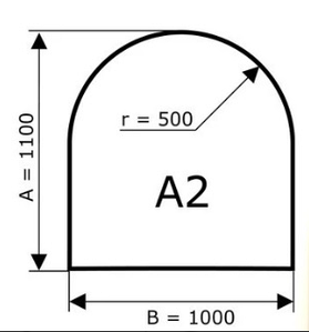Скляна підставка під камін 6 мм А2 1000х1200 мм звичайна прозора для захисту підлоги