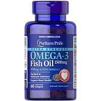 Жирные кислоты Puritan's Pride Omega 3 Fish Oil 1500 mg Extra Strength, 60 капсул