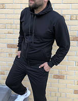 Стильный мужской спортивный костюм Черный, Спортивный костюм для прогулок