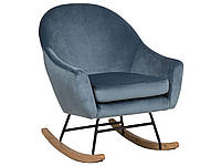 OXIE синее бархатное кресло-качалка