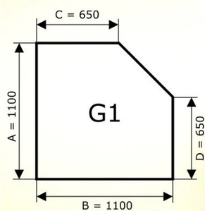 Скляна підставка під камін 6 мм G1