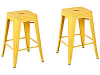 Набор из 2 металлических барных стульев 60 см желтый с золотом CABRILLO
