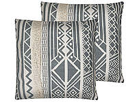 2 декоративные подушки с геометрическим рисунком 45 х 45 см серые LAURUS