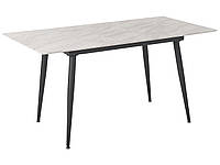Раздвижной обеденный стол 120/150 x 80 см с эффектом мрамора и черной отделкой EFTALIA