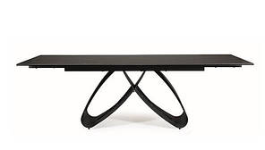 Стол обеденный Samanta Ceramic металл Черный, стекло+керамика черная Sahara Noir 160-240х90х76 см (Signal TM)