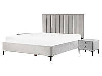 Бархатная мебель для спальни 160 х 200 см серый SEZANNE