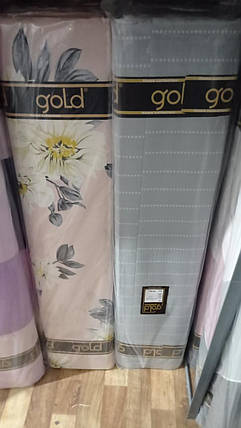 Тканина для постільної білизни Бязь "Gold" Lux GL1898 (A+B) - (50м+50м) квіти на рожевому з компанією, фото 3