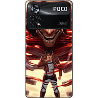 Силіконовий бампер чохол для Xiaomi Poco X4 Pro 5G з малюнком Attack on Titan