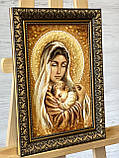 Ікона з янтаря Діва Марія з Ісусом, Ікона з бурштину Діва Марія з Ісусом 20x30 см, фото 2