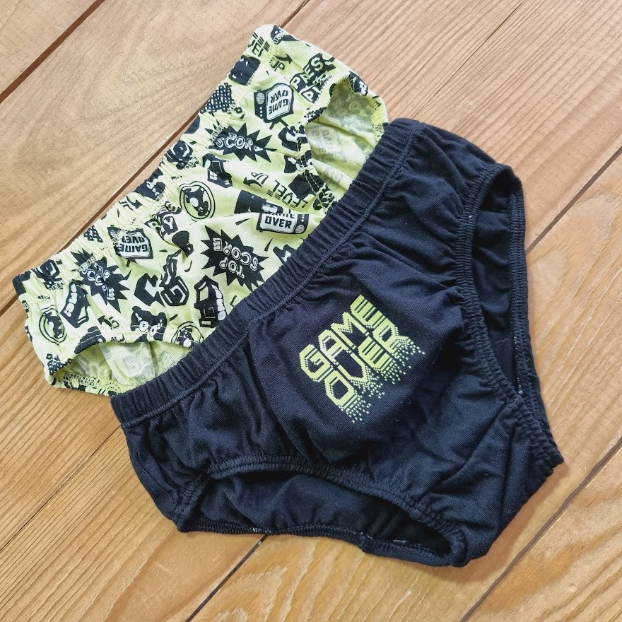 Комплект трусів для хлопчика "GAME OVER" з 2 штук, зріст 104-110 (4-5 років), колір чорний, неоновий жовтий