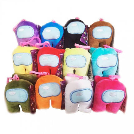 М'яка іграшка брезентів Among Us (8 см), персонажі гри « Амонг Ас » м'яка пищалка + брелок, фото 1